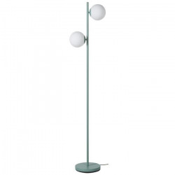 RETRO Lampadaire - Abat-jour 2 boules en verre - H 160 cm - Bleu Céladon