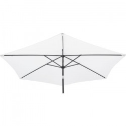 Parasol droit Diam. 3 m  Hauteur ajustable - Mat Aluminium et toile polyester 160g - Blanc