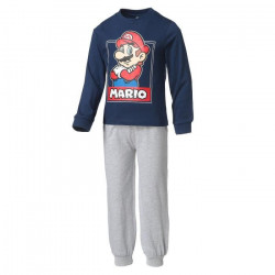 MARIO Pyjama Bleu/Gris Chiné Enfant