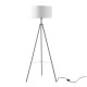 INTERNATIONAL DESIGN Lampadaire miller - Abat jour tissu pietement métal gris