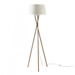 INTERNATIONAL DESIGN Lampadaire Maud tripode - Tissu pied bois - Blanc