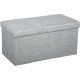 Pouf pliable double Tomaz - Gris clair - L 75,7 x P 37,5 x H 38 cm