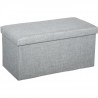 Pouf pliable double Tomaz - Gris clair - L 75,7 x P 37,5 x H 38 cm