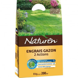 NATUREN Engrais Gazon Organique 2 en 1 - 8kg