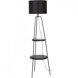 RONDO Lampadaire - Métal et abat jour en tissu - L 45 x P 45 x H157 cm - Noir