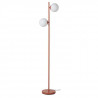 RETRO Lampadaire - Abat-jour 2 boules en verre - H 160 cm - Terracotta