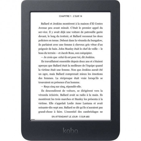 KOBO Nia Liseuse 6 - Stockage 8Go - Ecran tactile anti-reflet - ComfortLight ajustable pour lecture de nuit