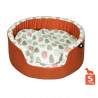AIME Corbeille pour petit et moyen chien, Sweet tropical - Taille S - 50cm - Coussin amovible confort design nature