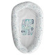 TANUKI - Coussin couffin ALPHABET 48x90 cm - Airballon - Réversible et déhoussable - 100% Coton - Bleu