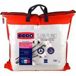 DODO Lot de 2 Oreillers 60x60 cm - 100% Coton Bio - Blanc