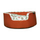AIME Corbeille pour petit et moyen chien, Sweet tropical - Taille S - 50cm - Coussin amovible confort design nature