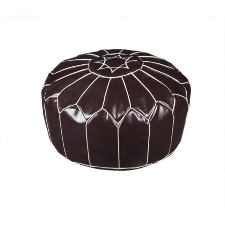 FESA Pouf Marocain - Ø 50 x H 30 cm - Marron