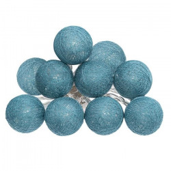 Guirlande LED Pile - 10 Boules - Bleu Canard - Ø 6 cm