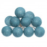 Guirlande LED Pile - 10 Boules - Bleu Canard - Ø 6 cm