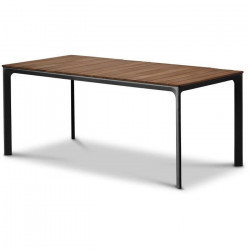 Table de jardin - Table 180 cm - Aluminium noir et Plateau Eucalyptus FSC - Atelier BOCARNEA