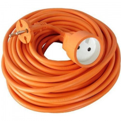 Rallonge éléctrique de jardin ZENITECH 25m - câble HO5VVF - 2 x 1.5 mm2 - Orange