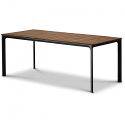 Table de jardin - Table 200 cm - Aluminium noir et Plateau Eucalyptus FSC - Atelier BOCARNEA