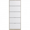 Meuble a chaussures - 5 Portes - Chene et blanc - 75x24x190 cm - Leona