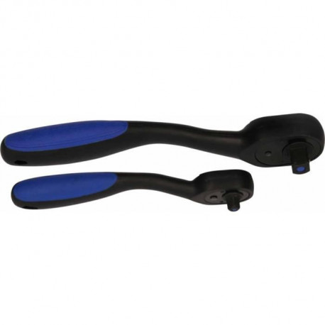 BRILLIANT TOOLS Kit a cliquet réversible a dents fines 2 pcs 1/4+1/2