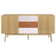 Buffet GARDENIA - Chene et terracota - 2 portes - Style moderne - 160 x 50 x 80 cm