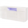 Buffet avec luminaire LED inclus - 2 portes et 5 tiroirs - L 175 x P 40 x H 81 cm -  LUX