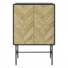 Bahut 2 portes - Bois et métal noir - L 80 x P 40 x H 122 - BROOKLYN