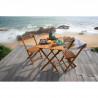 Ensemble repas de jardin ou de balcon 2 personnes - table 60x60cm et 2 chaises pliables - Bois acacia FSC