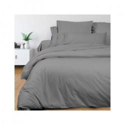 SOLEIL d'OCRE Housse de couette Camille - Coton percale - 220 x 240 cm - Gris