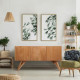 Buffet SAWYER - MDF - Bois naturel - 3 portes - L 160 x P 42 x H 85 cm