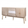 SOFIA Buffet 2 portes 3 tiroirs - Bois avec motif - L 150 x P 40 x H 80 cm
