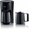 SEVERIN KA9252 Cafetiere filtre isotherme avec 2 verseuses, 16 tasses soit 1 litre par verseuse, Puissance: 1 000 W, Inox / Noir