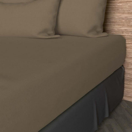 SOLEIL D'OCRE Drap housse 180x200 cm en coton 57 Fils - Anthracite