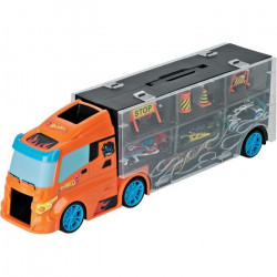 TOYS AND FUN Camion HOT WHEELS 40 cm et 3 voitures + accessoires de signalisation Pour Enfant