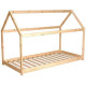 WEBER Panda Lit enfant cabane Montessori 90 x 190 cm - Bois pin massif naturel - Sommier en bois épicéa inclus