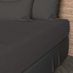 SOLEIL D'OCRE Drap housse 140x190 cm en coton 57 Fils - Anthracite