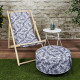 HOME DECO FACTORY Pouf gonflable natural wild - Blanc et noir - M6