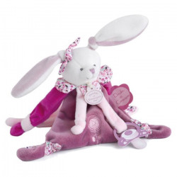 DOUDOU ET COMPAGNIE Cerise et Petit Chou - Attache-sucette Velcro Cerise Le Lapin