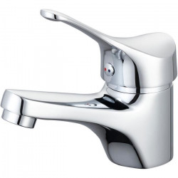 ESSEBAGNO TARGET Mitigeur LAVABO CHROME/ Mitigeur lavabo hauteur 124mm/Base diametre 47mm/Cartouche a disques céramique 40mm