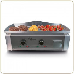 LITTLE BALANCE 8476 Aquitaine Pro, Plancha électrique professionnelle, 2 zones de cuisson indépendantes, 3500 W, Tout Inox