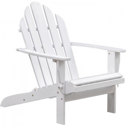 Fauteuil de jardin inclinable en Acacia FSC - 72,5 x 89,5 x H.94 cm - Blanc