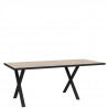 Table a manger 160x90cm + rallonge - Pieds en métal - Décor chene Comano - L 160 (+40) x P 90 x H 75,8 cm - CAREA
