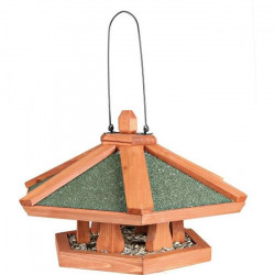 NATURA Mangeoire suspendue pour oiseaux ø 42 × 24 cm naturel