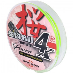 SAKURA Fils Tresses Sensibraid 4 Chart 150 M - 0.16 mm / 11Kg / 24.2Lbs