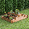 EKJU - Carré potager en espalier en pin du Nord de l'Europe FSC teinté brun - 315 L - 140 x 113 x 37 cm