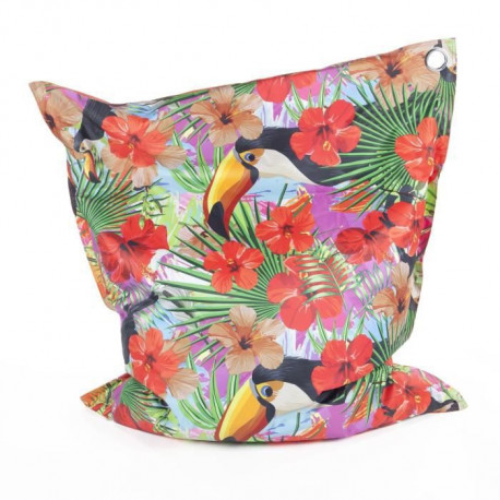 COTTON WOOD Maxi Coussin imprimé Toucan - 110 x 130 cm