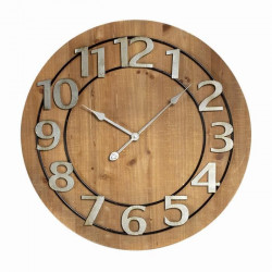 Horloge MDF et Métal Hailey - Ø68 cm - Marron