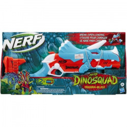 NERF - DinoSquad - Blaster Tricera -blast - s'ouvre pour charger 3 fléchettes - 12 fléchettes NERF - - apparence de triceratops