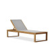 Transat en bois d'acacia et textilene gris LEVATA