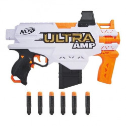 NERF - Ultra - Amp - Blaster motorisé - chargeur 6 fléchettes - 6 fléchettes - compatible uniquement avec fléchettes NERF - U…