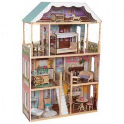 KIDKRAFT - Maison de Poupées en bois Charlotte avec EZ Kraft Assembly